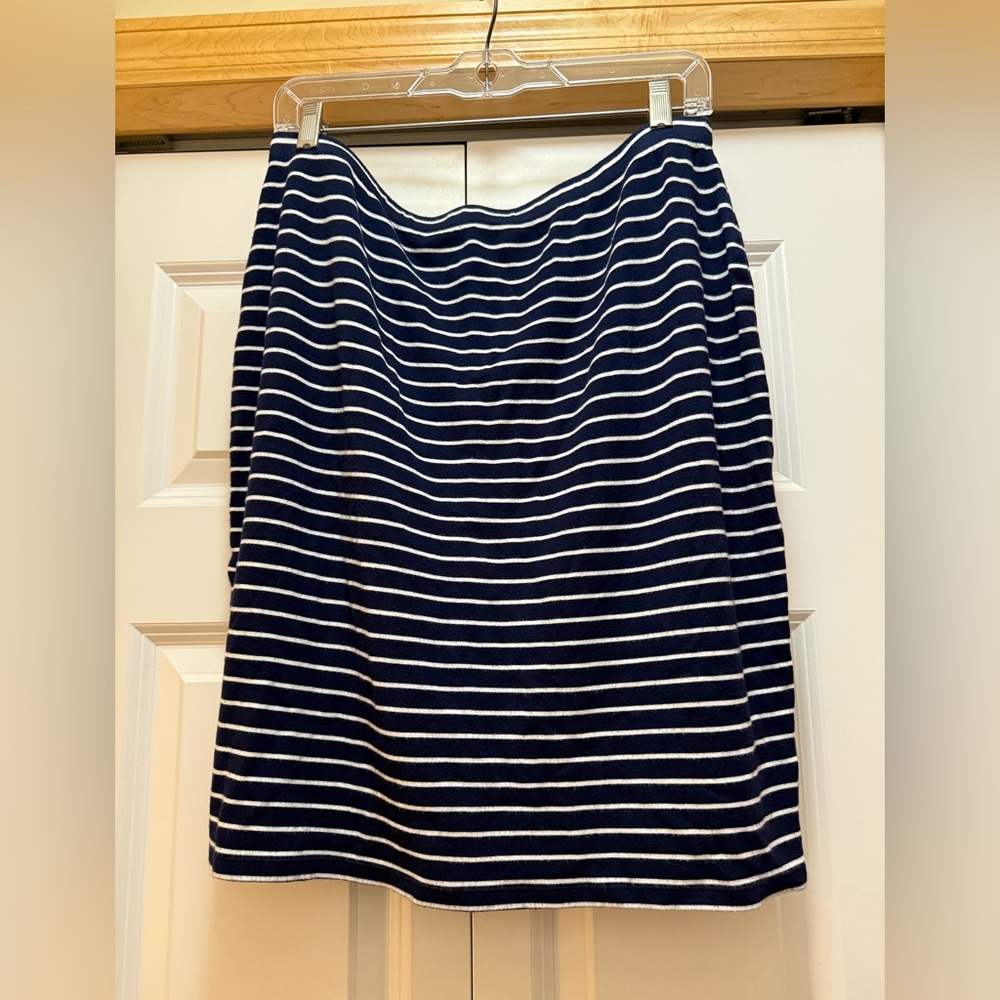 Max Studio Blue and White Ruched Pencil Skirt